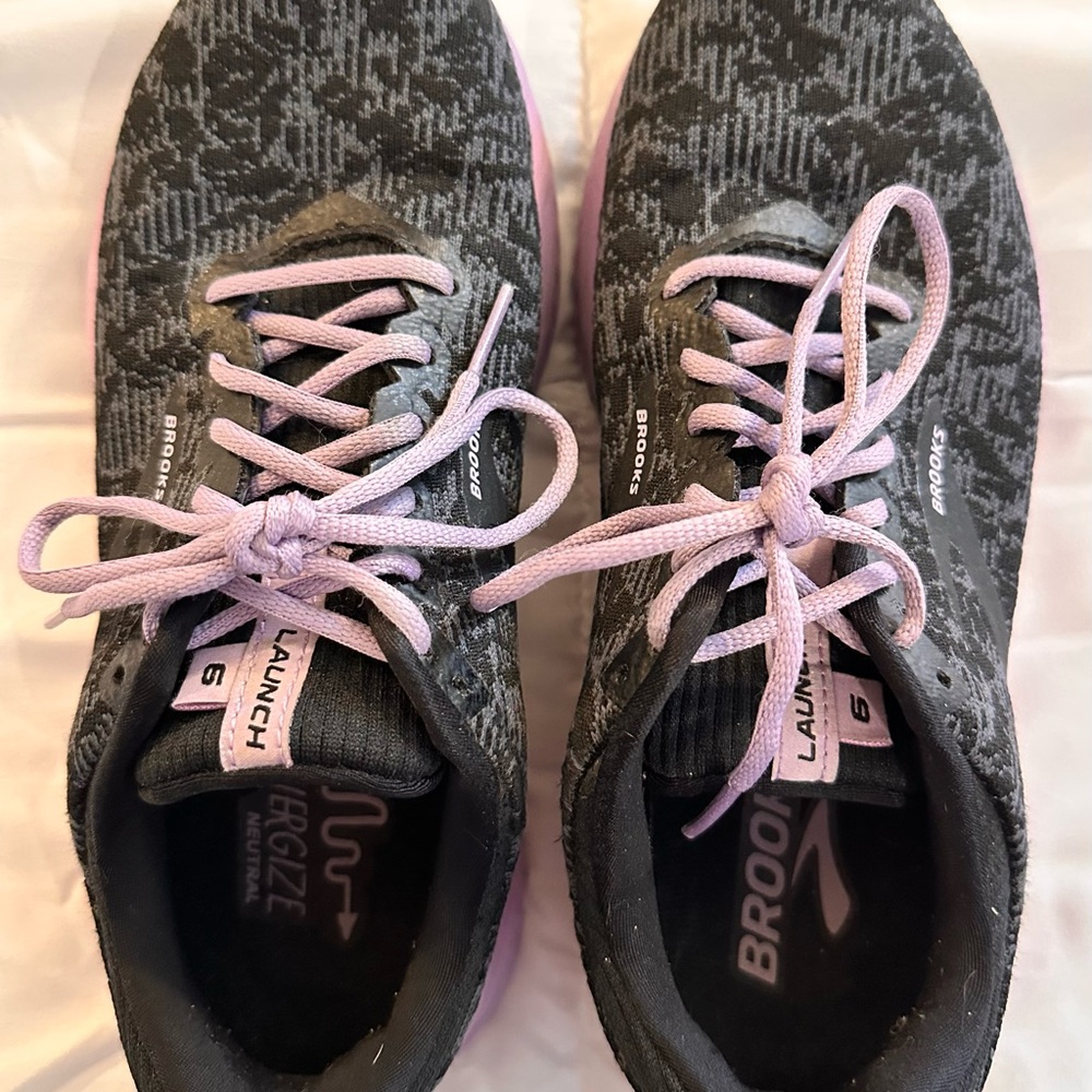 Brooks Black and Purple Running Shoes. Size 7.